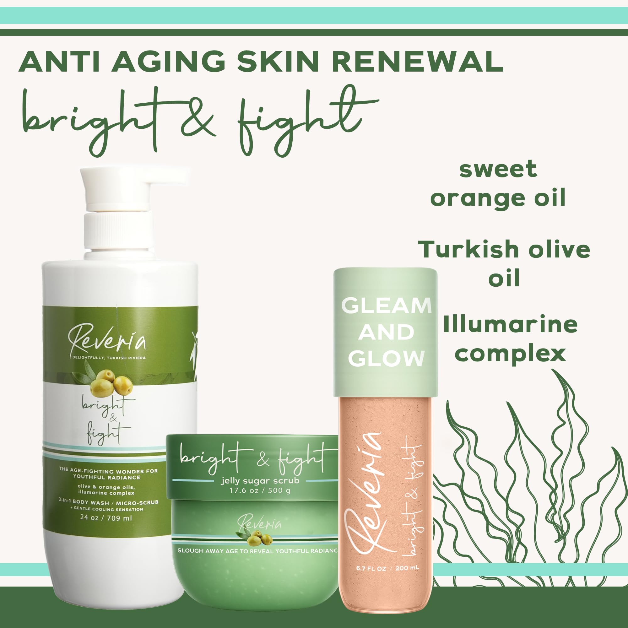 Reveria Bright & Tight Body Lotion – Olive Oil, Sweet Orange Oil & Illumarine Complex – Universally Flattering Tinted Color-Melt Cream for Radiant, Glowing Skin – Paraben Free – 6.7 fl oz