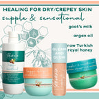Reveria Supple & Sensational Body Lotion – Argan Oil, Goat Milk & Turkish Royal Honey – Universally Flattering Tinted Color-Melt Cream for Soft, Glowing Skin – Paraben Free – 6.7 fl oz